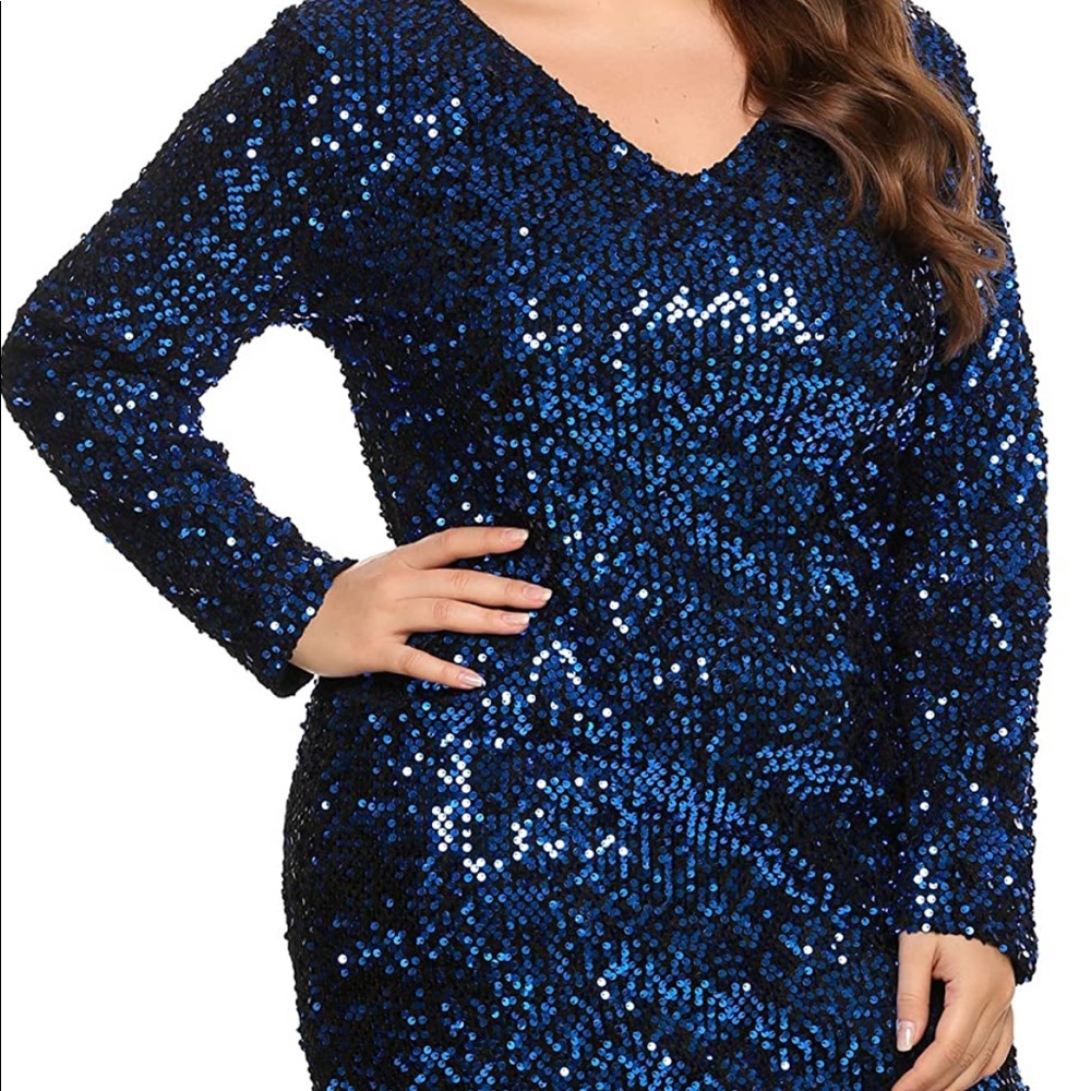 Blue sequin dress